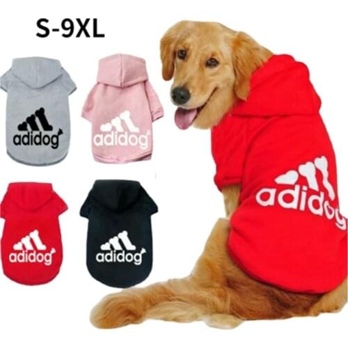 Winter Pet Dog Hoodie Clothes for Medium Large Dogs Fleece Warm Hooded Jacket Sweatshirt Labrador French Bulldog Coat Clothing