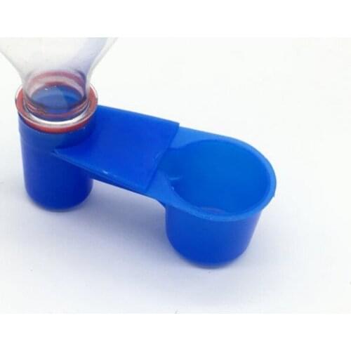 10 pcs Blue Water Drinking Bird Equipment Wholesale 10 Pcs Birds Docking Drinking Bottle 2.8 Cm Quail Waterer Bird Cups
