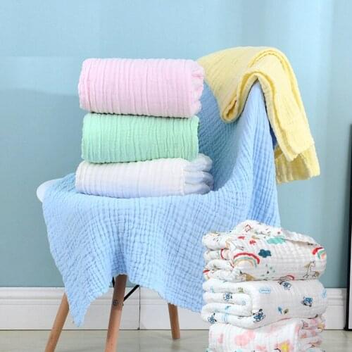 105CM*105CM 6 Layers Organic Cotton Baby Blankets Swaddles Newborn Soft Swaddle Wrap Baby Bedding Bath Towel Swaddle