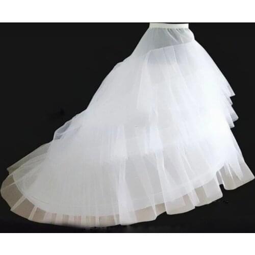 2 Crinoline 3 Layer Yarn White Petticoat for Long Tail Adjust Size Wedding Dress Vestido de Noiva Petticoat Accessories
