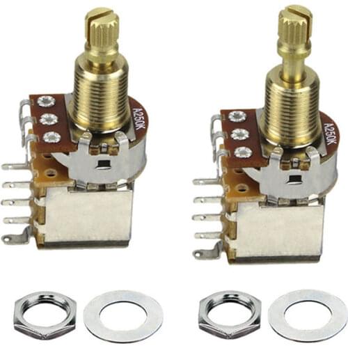 2pcs Guitar Switch Knob Volume Tone Switch Pots Shaft A250K/A500K/B250K/B500K Push Pull Guitar Control Pot Potentiometer
