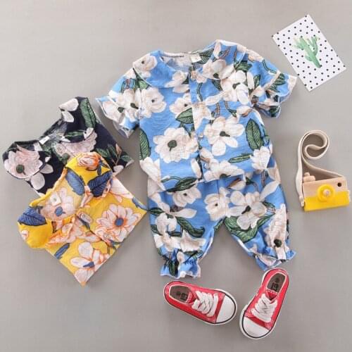 2021 New Childrens Short-Sleeved Suit 0-4 Years Baby Boys Kids Summer Casual Clothes Hawaiian Beach Vacation Style Shirt 2 Pcs