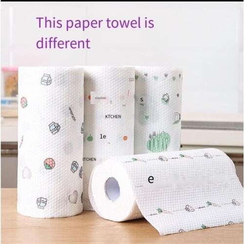 50 Pcs/Roll of Reusable Lazy Rags Kitchen Cleaning Dish Cloth Hand Towel Rolls Organic Dish Cloth Bamboo Kitchen Towels