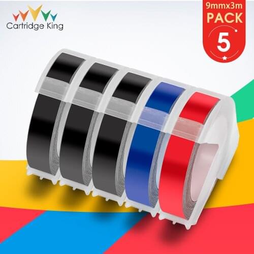 5PK 3/8" 9mm for Dymo Label Printer 3D Embossing Label Tape Multi Color Compatible Dymo Tape Labeller Motex E-101 12967 1610