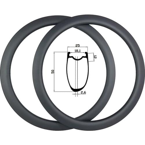 700C 50mm Asymmetric Cincher Tubeless LIGHT Road Disc Carbon Rims UD 3K 12K Twill Matte Glossy 24H 28H 32H Bike Racing Wheels