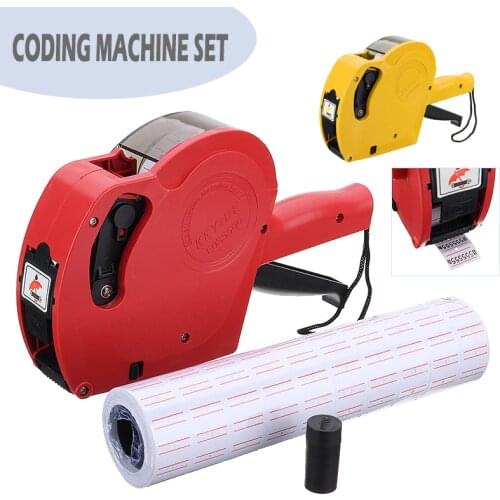 8 Digits Handheld Price Label Gun Plastic Tag Labeller Machine With 4000pcs Lable For Supermarket Shopping Mall