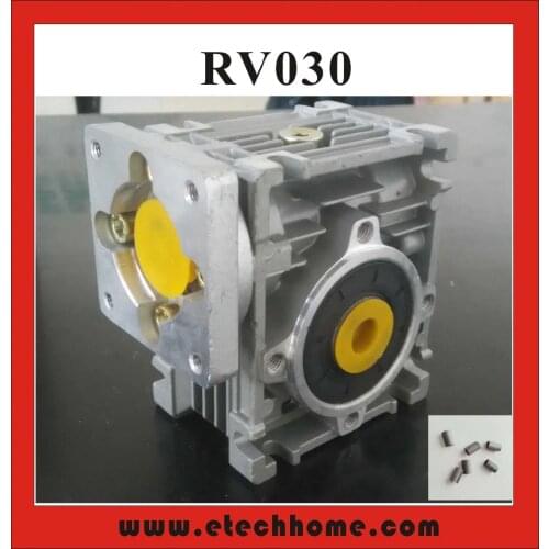 5:1 to 80:1 Worm Reducer RV030 Worm Gearbox Speed Reducer With Shaft Sleeve Adaptor for 8mm Input Shaft of Nema 23 Motor