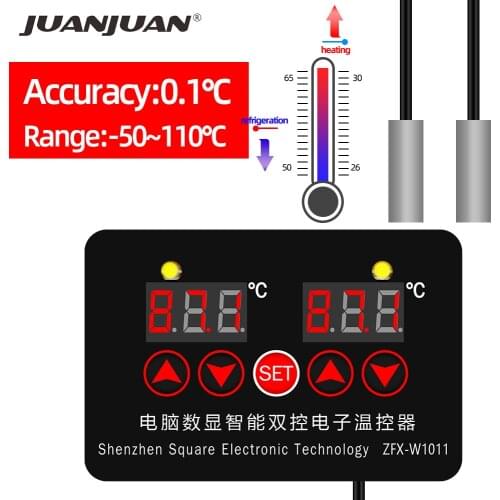 Digital Thermostat Incubator Temperature Controller ZFX-W1012 Two Relay Output Thermoregulator 220V 12V 24V 10A Heat Cool 40%off