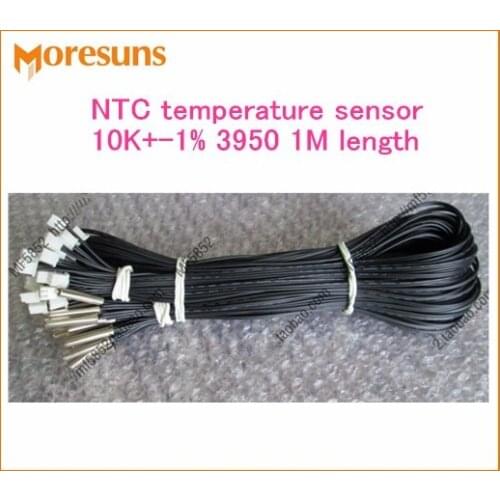 Fast Free Ship 100pcs/lot NTC temperature sensor 10K+-1% 3950 1M length good sensor