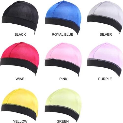 Elastic Silky Satin Bonnet Kids Dome Wave Stretch Hair Cover Hat Sleep Cap F3ME