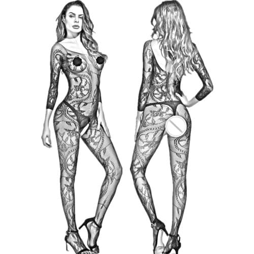 Erotic Lingerie for Women Sex Underwear Porn Babydoll Open Crotch Bodystockings Perspective Print Underwear Fishnet Pajama