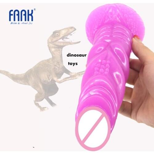 FAAK Animal dildo dinosaur penis Ribbed adult sex products anal toys big anal dildo vagina massage discreet package sex shop