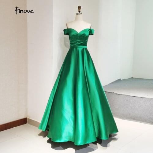 Finove 2021 Prom Dress Boat Sweetheart Neck Off Shoulder A-Line Women Party Formal Gowns Graceful