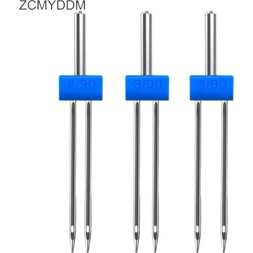 ZCMYDDM 3/12PCS Double Twin Needles 2.0/90 3.0/90 4.0/90 Sewing Needles for Sewing Machine Multifuctional Fittings Sewing Tools