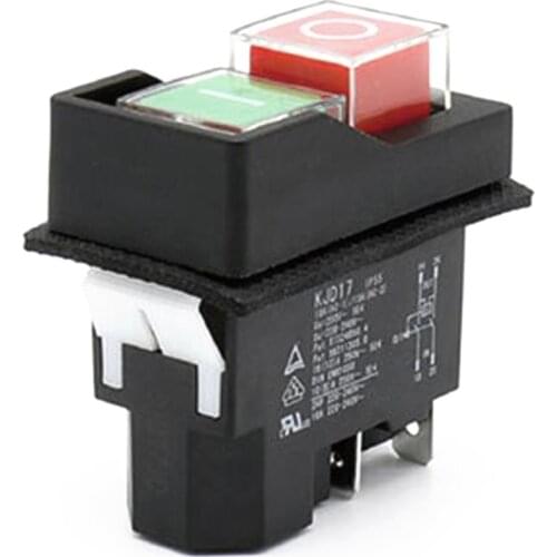 IP55 Waterproof Button Electronetic Switch 4 Pin 16A Electronetic Starter Power Tool Machine Tool Safety Switch