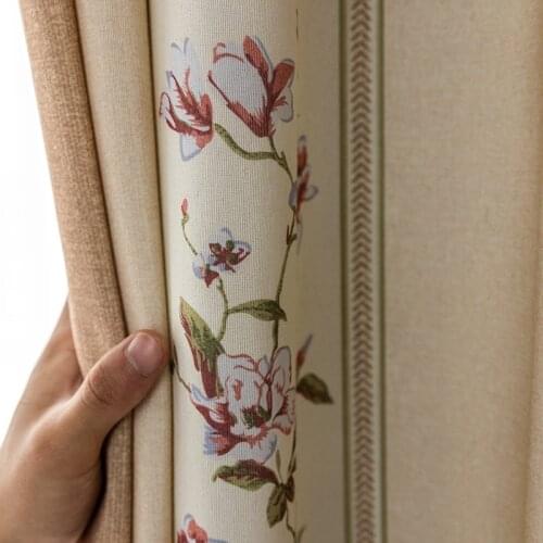 Chinese Curtain Seamless Splicing Curtains Living Room Bedroom Modern Simple Curtain Polyester Cotton Printed Curtain Custom