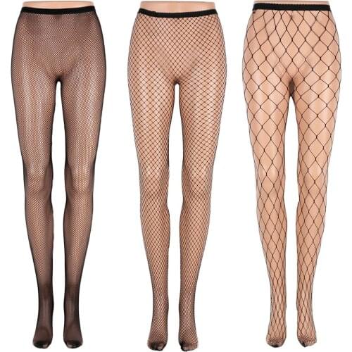 Lady Women Sexy Tights Transparent Mesh Long Stockings Pantyhose Club Party Net Holes Fishnet Thigh High Stockings
