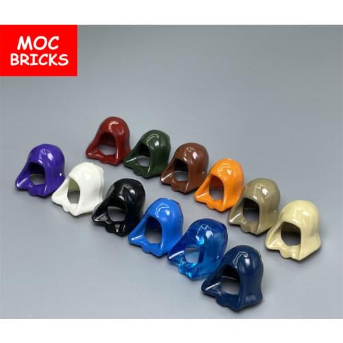 50pcs/lot MOC Bricks Figure Headgear Hood Helmet Folded Down fit with 30381&15428 building blocks toys for children Dolls gifts