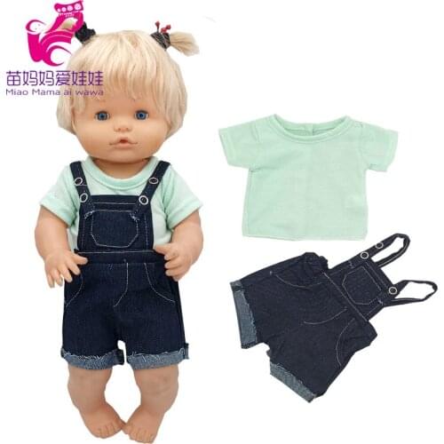 38 Cm Nenuco Doll Green Shirt Jeans Pants Ropa Y Su Hermanita Reborn Baby Doll Clothes Outfits
