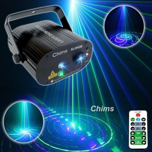 Chims DJ Laser Lights GB 9 Pattern LED Stage Lighting Projector for Xmas Family Disco Dance Music Bar Christmas Festival Party
