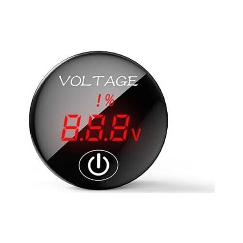 M4YC Car Motorcycle DC 5V-48V LED Panel Digital Voltage Meter Battery Capacity Display Voltmeter with Touch ON OFF Switch