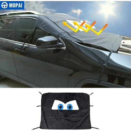 MOPAI Car Universal Accessories Front Window Windshield Sunshade Anti Snow UV Rays Sun Visor Heat Cover for Jeep JK JL Series