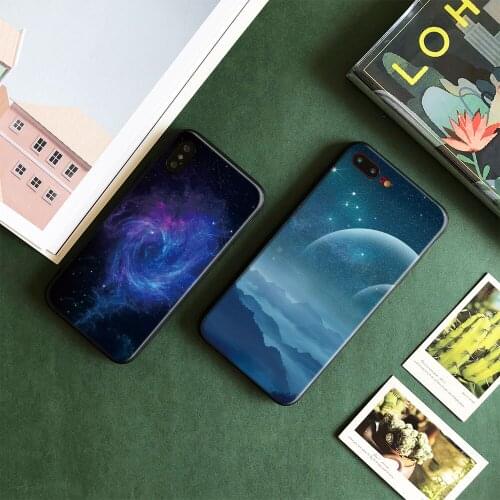 Starry sky beautiful galaxy space soft silicone coque Phone case cover shell For iPhone 6 6s 7 8 Plus X XR XS 11 Pro Max