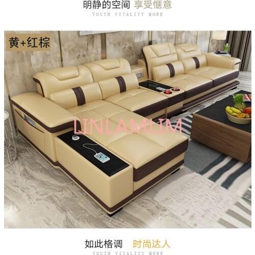 Living Room Sofa set furniture real genuine leather sofas recliner salon couch puff asiento muebles de sala canape L sofa cama