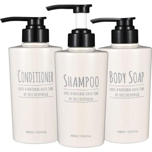 3pcs Liquid Soap Dispenser Bottle Set Shampoo Body Wash Shower Gel Bottle Outdoor Travel Empty Bottle Set 400ml