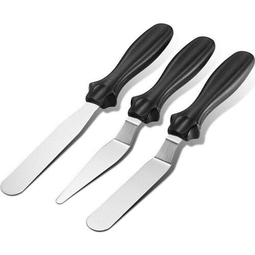3Pcs Stainless Steel Spatula Palette Knife Set Cake Decorating Smooth Tools Kit Bakeware Kitchen Tool