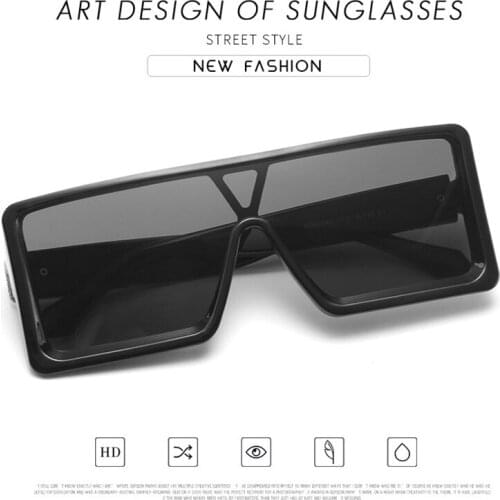 Newly Fashion Flat Top Square Sunglasses Personalized Large Frame Polarized Sunglasses for Women and Men