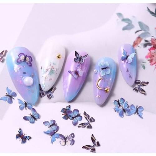 Charm Nail Art 3D Decorations Manicure Butterfly Design 50pcs Emulational Design Japanese Style Nail Sequins Accessories
