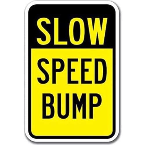 Postcard Slow Speed Bump Retro Tin SignAluminum Vintage Look Metal Plate Poster Plaque for Home Kitchen Bedroom Hotel Restaurant