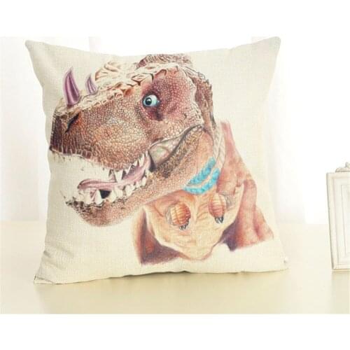 4pcs/lot Dinosaur 45*45cm Cushion Cover For Home Office Cartoon Animal Pillow Cover Comfortable Ventilation Cushion Cover