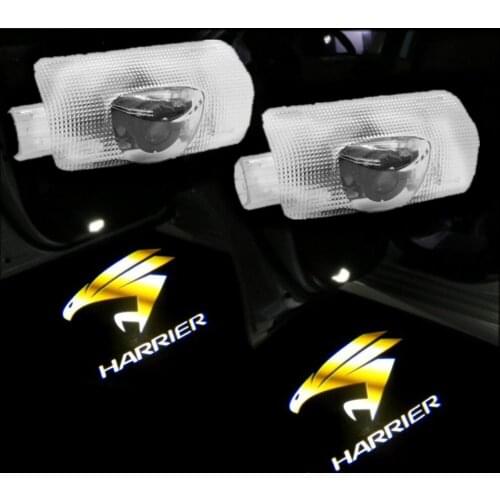 JURUS 2Pcs/lot Led Car Door Logo Laser Projector For Toyota Harrier Ghost Shadow Welcome Light Auto Accessories Decoration Lamp