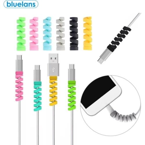 1 PCS Universal Silicone Spiral USB Charge Cable Cord Protector Saver Cover for iPhone Anti-breakage Protective Cover