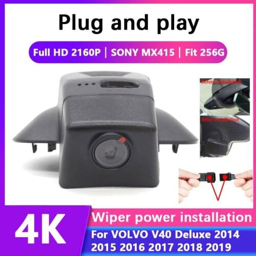 4K Easy to install Car DVR wifi Video Recorder Dash Cam Camera For VOLVO V40 Deluxe 2014 2015 2016 2017 2018 2019 Full HD 2160P