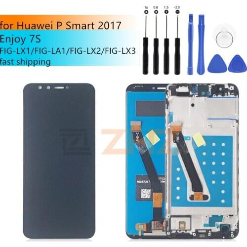 For Huawei P Smart LCD Display Touch Screen Digitizer Assembly With Frame FIG LX1 L21 L22 7s Screen Replacement 5.65"
