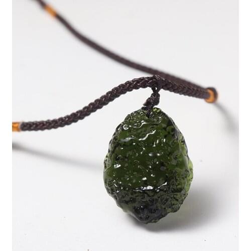 1Pcs Natural Crystal Green moldavite pendant meteorite Necklace pendant Stone for DIY Necklace Jewelry Craft Gift