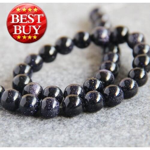 2021 New For Necklace&Bracelet 10mm Blue Sandstone Sand Stone Beads Round DIY Beads Accessory Parts 15inch Women Jewelry Making