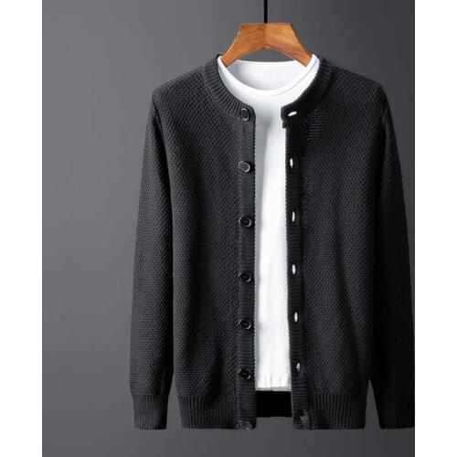 2021 New Fashion Brand Sweater Men Cardigan Thick Slim Fit Jumpers Knitwear Warm Winter Korean Style Casual Clothing Male D119