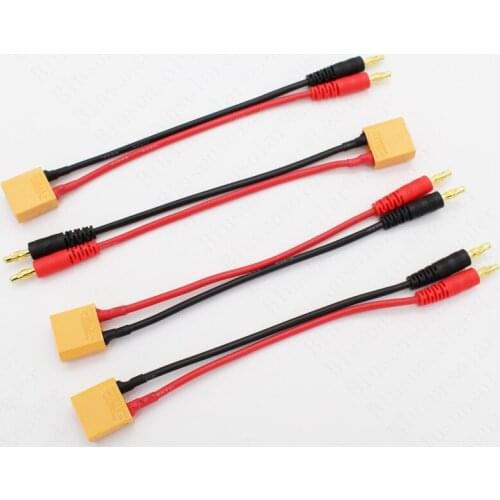5Sets/Lot XT90 to 4.0mm Banana Connector with 14 AWG Silicone Charger Cable for RC Power Supply ZD0180