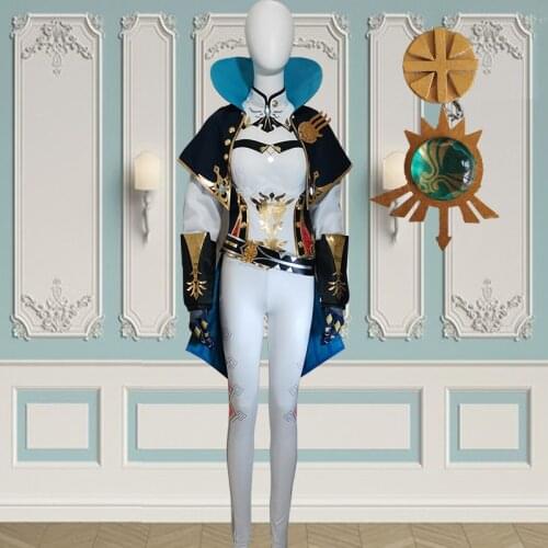 Anime Genshin Impact JEAN Qin Cosplay Costume Game Suit Uniform Halloween Party Outfit For Women Girls S-XXL 2021 NEW