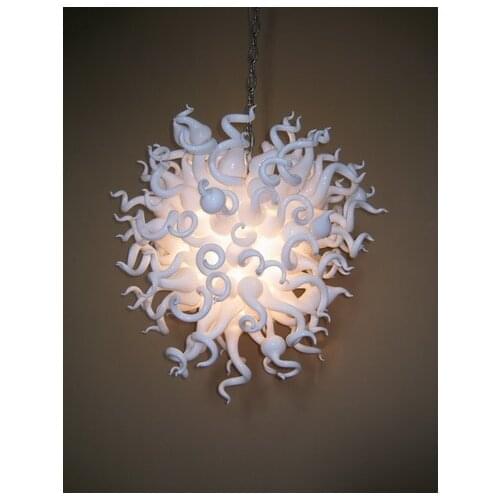 Art Designed White Murano Glass Chandelier Chihuly Style Modern LED Chandelier Hand Blown Glass Chandeliers Lightings