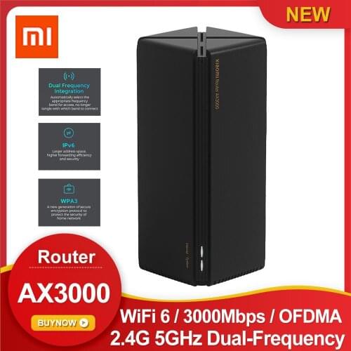 Xiaomi AX3000 Router WiFi6 3000Mbps Wireless Router VPN 256MB 2.4G 5GHz Dual-Frequency IPv6 OFDMA Home Repeater Signal Amplifier