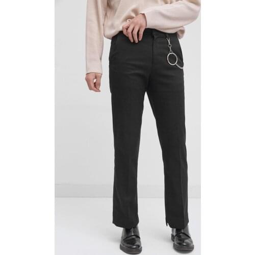 Wide leg straight casual pants mens spring and autumn loose drape versatile casual pants big size trendy men