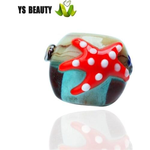 Starfish shaped glass beads Murano glass beads hand-woven small jewelry girl personality handmade rope bracelet