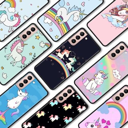 Unicorn On Rainbow TPU Case for Samsung Galaxy S20 S21 Ultra S20 FE 5G S10 Lite S10e S7 S8 S9 S10 Plus Soft Back Phone Cover