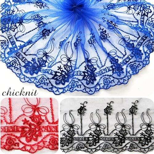 CHICKNIT width100mm 2018 new Fashion baroque style black red white royalblue for Wedding Dress Tuxedo lace WB011