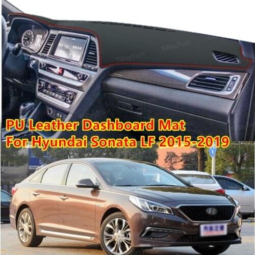 For Hyundai Sonata LF 2015-2019 PU Leather Anti-Slip Mat Sunshade Dashmat Protect Carpet Dashboard Cover Pad Accessories